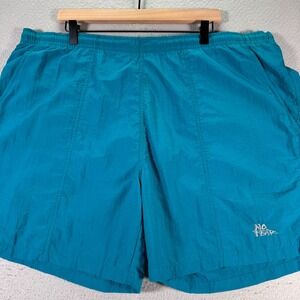Vintage No Fear Swim Trunks Mens Large Blue Mesh Lined Nylon Logo Skate Surf 6"‎